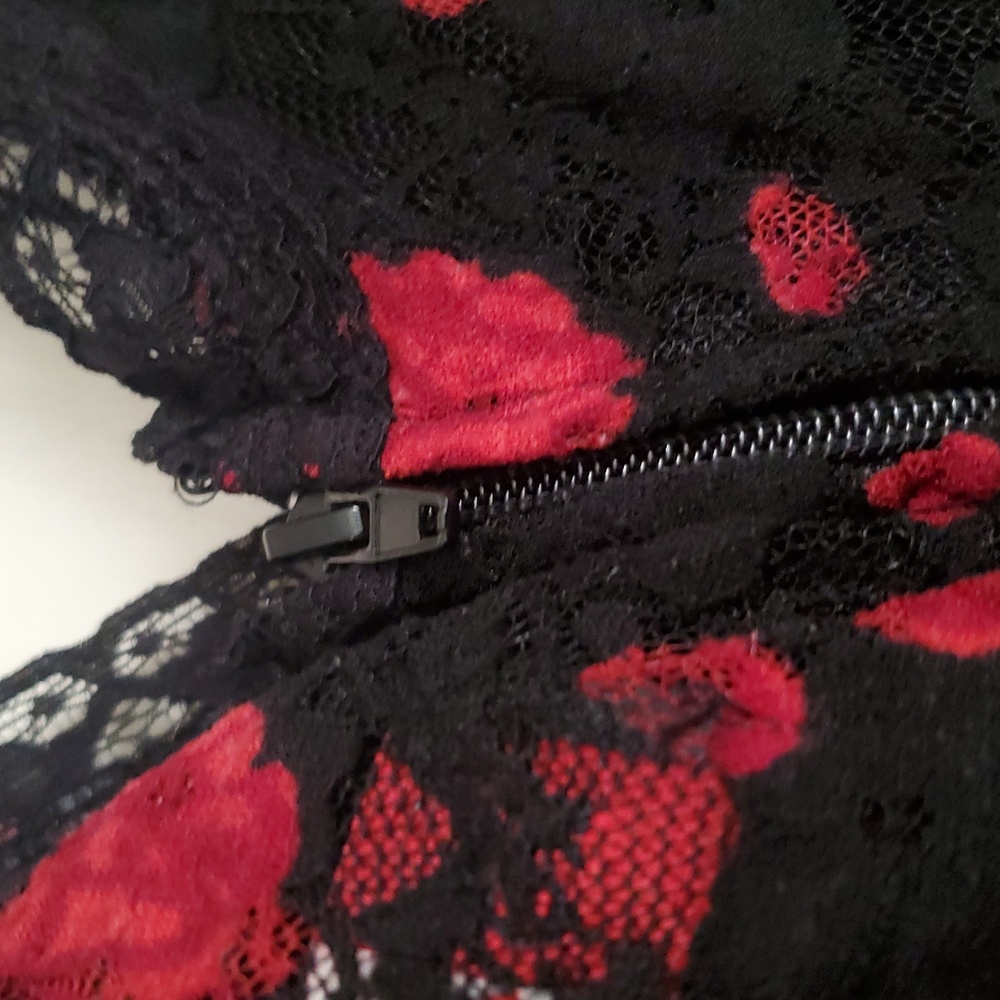 Royal Bones Black and Red Floral Mini Dress - Picture 10 of 16